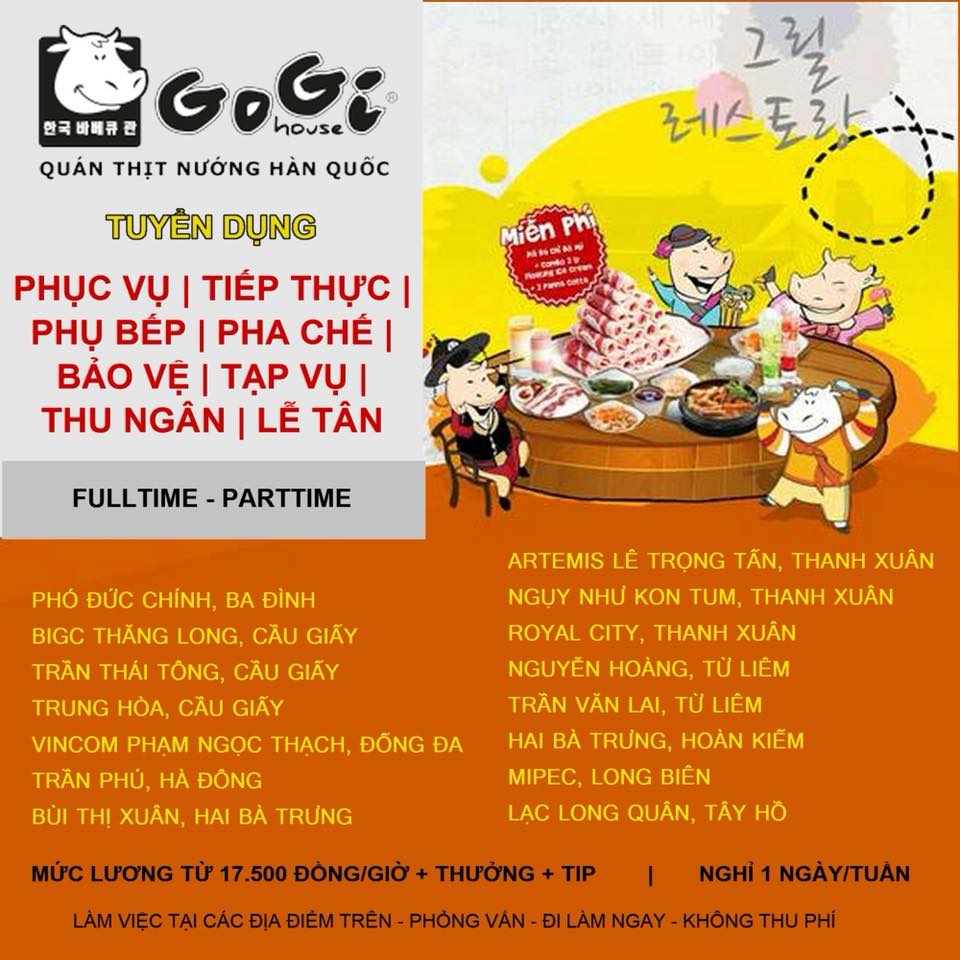 Gogi House tuyển dụng nhiều vị trí tại Hà Nội
